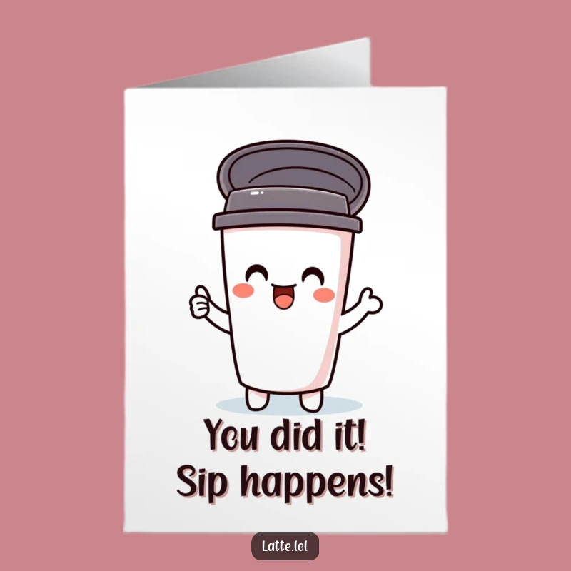 Free Printable Travel Mug Congratulations Card: Funny Downloadable Greeting for Any Celebration