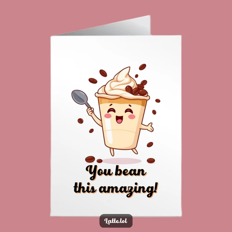 Free Printable Latte Congratulations Card: Funny Downloadable Gift for Coffee Wins