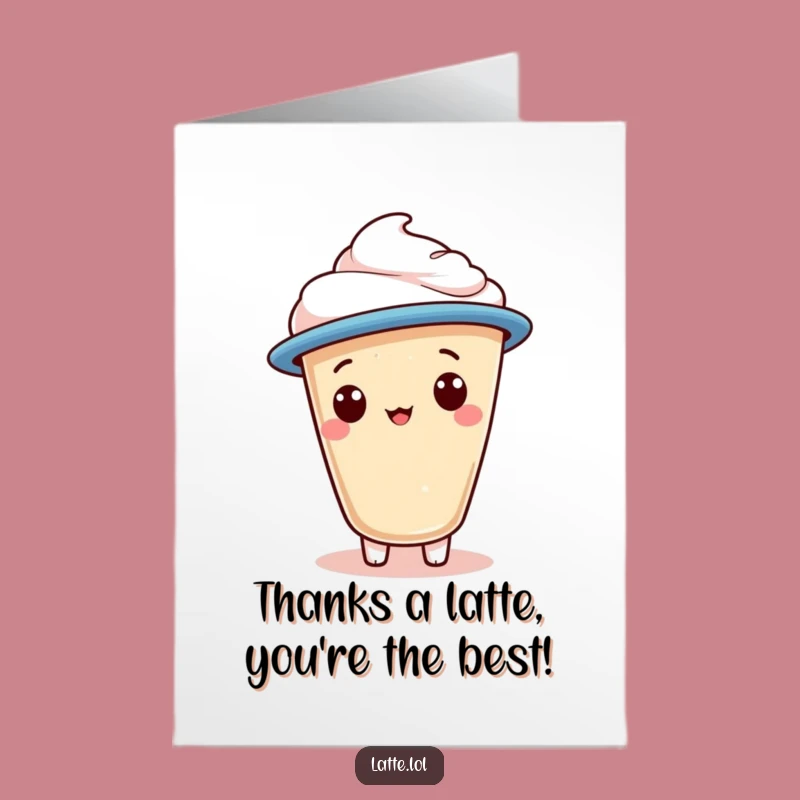 Free Printable Latte Thank You Card: Jaunty Cap Foam, Heartfelt Downloadable Gift