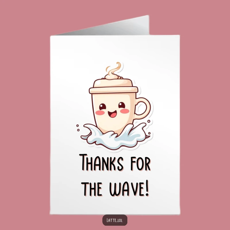 Free Printable Thank You Card: Coffee Wave Rider, Gratitude on the Go