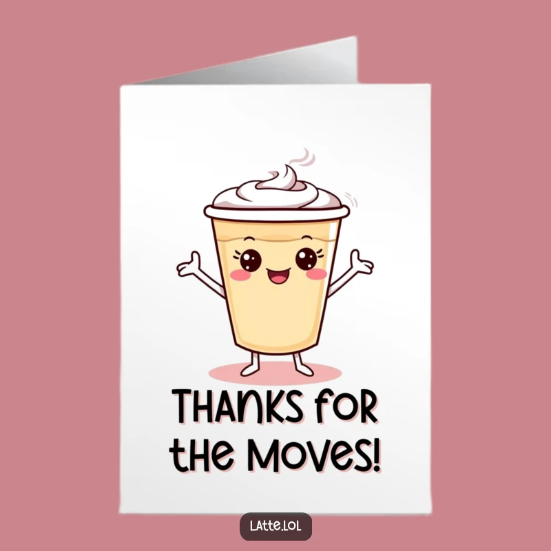 Free Printable Thank You Card: Dancing Latte, Funny Downloadable