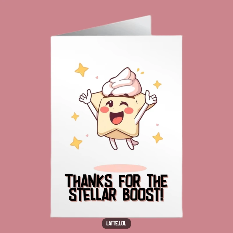 Free Printable Thank You Card: Excited Latte Star's Gratitude Funny Downloadable Gift