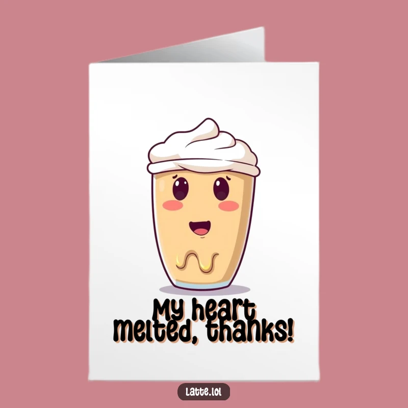 Funny Latte Art Thank You Card: Free Printable Melting Smiley for a Sweet Appreciation