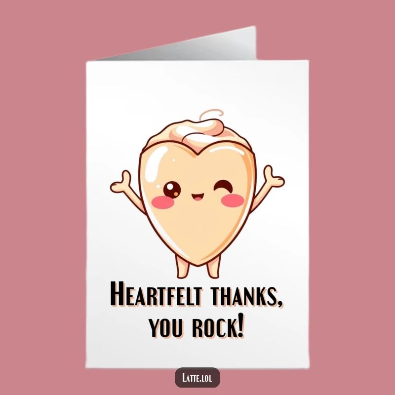 Free Printable Thank You Card: Kawaii Latte Heart Cheers Your Kindness!