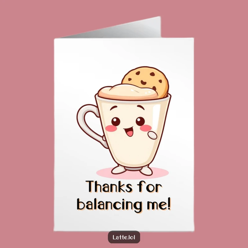 Free Printable Thank You Card: Wobbly Latte & Cookie, Thanks for Trying