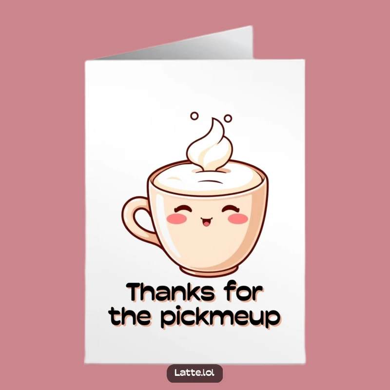 Free Printable Thank You Card: Funny Latte Sip, DIY Downloadable Gift for Appreciation