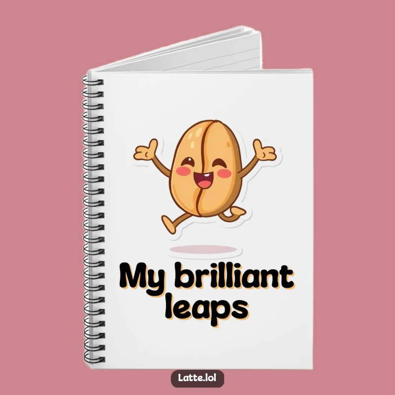 Funny Coffee Bean Leap Notebook: Jot Down Your Energetic Ideas!