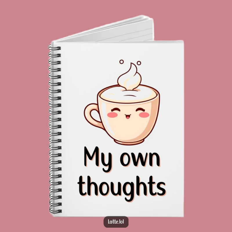 Funny Journal - Cute Latte Character Sipping Foam Idea Notebook Gift