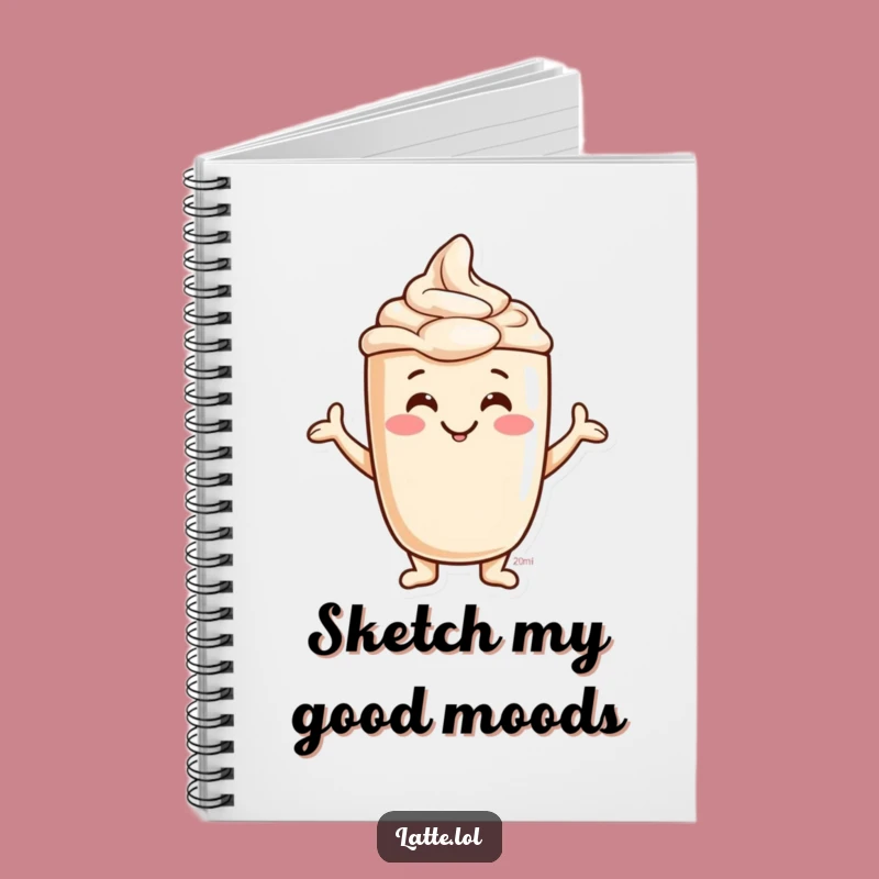 Funny Jovial Latte Foam Notebook - Creative Character, Inspiring Funny Gift