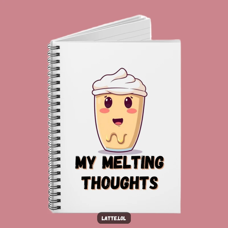 Funny Melting Latte Art Notebook - Surprised Thoughts, Perfect Gift for Journaling
