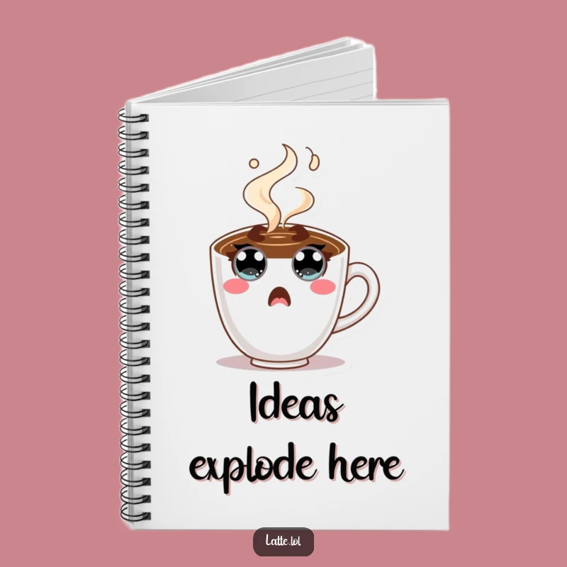 Funny Surprised Coffee Cup Notebook - Jotting Character, Creative Funny Gift