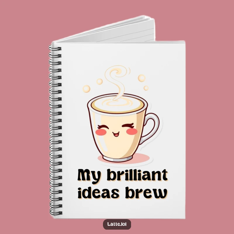 Funny Winking Latte Cup Notebook: Playful Steam Journal, Perfect Gift for Note-Takers