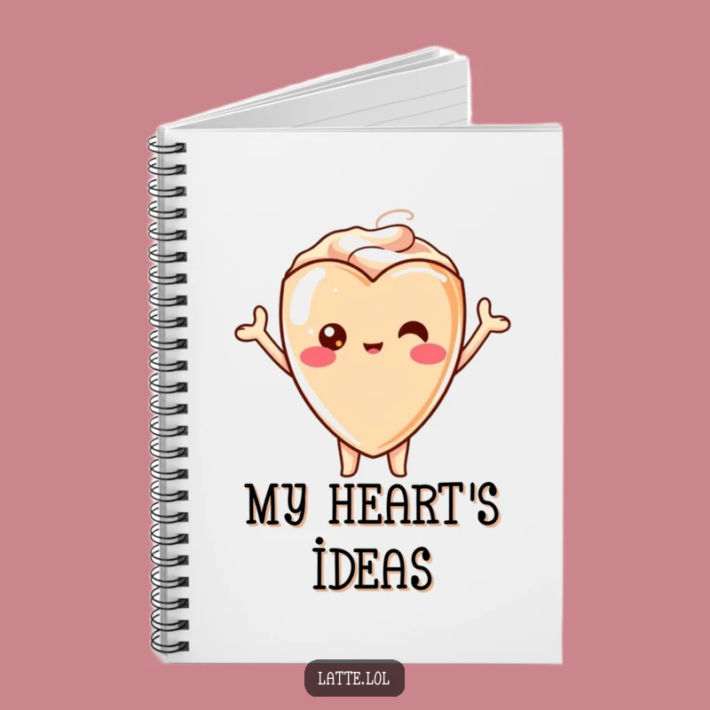 Funny Kawaii Latte Heart Notebook - Cheerful Journal Gift