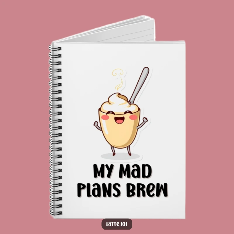 Funny Coffee Spoon Latte Notebook - Creative Character, Inspiring Funny Gift
