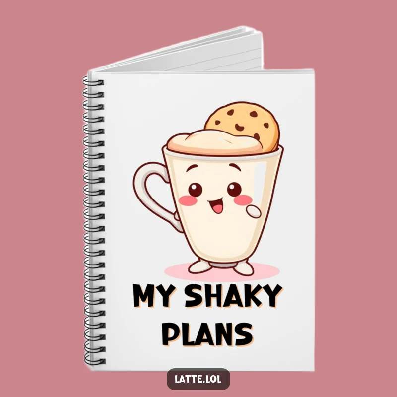 Balancing Latte Funny Notebook: Wobbly Cup, Cookie Wafer, Journal Your Struggles Gift