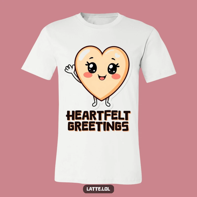 Funny Latte Heart Wave T-Shirt: Cheerful Coffee Character Gift
