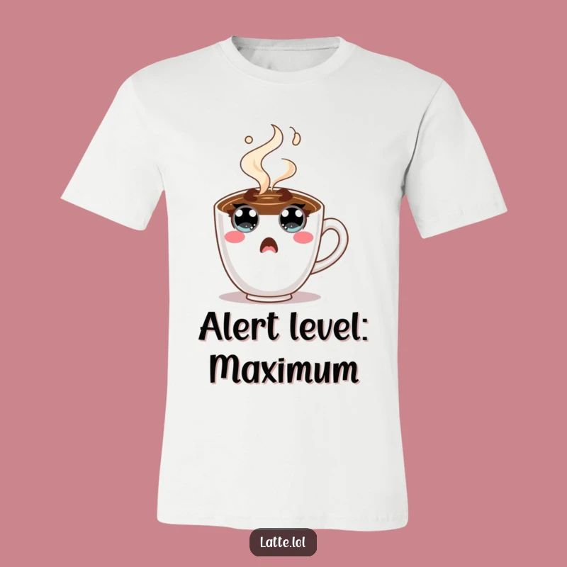 Funny Surprised Coffee Cup T-Shirt - Wide-Eyed Character, Amazing Funny Gift