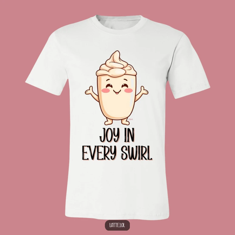 Funny Jovial Latte Foam T-Shirt - Playful Character, Comfy Funny Gift