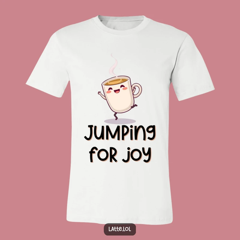 Funny Latte Cartwheel T-Shirt: Energetic Coffee Character Gift