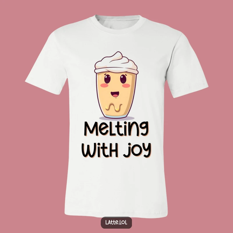 Funny Melting Latte Art T-Shirt - Surprised Face, Perfect Gift for Coffee Fans