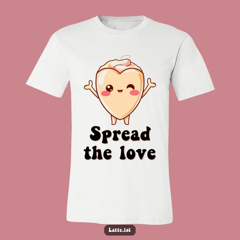 Funny Kawaii Latte Heart T-Shirt - Cheerful Character for Laughs
