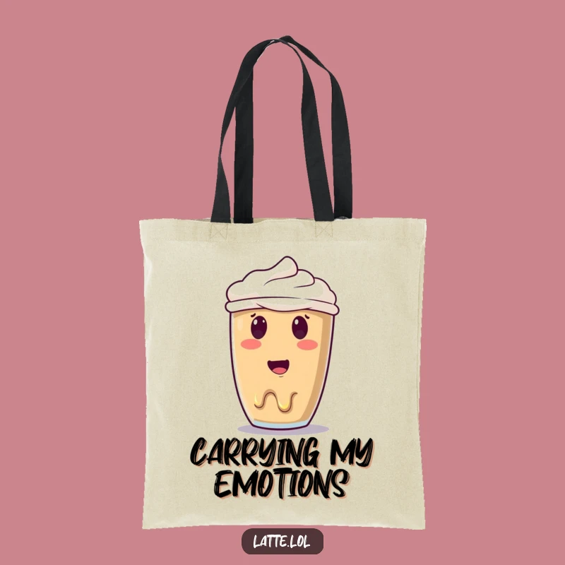 Funny Melting Latte Art Tote Bag - Surprised Coffee, Perfect Everyday Gift