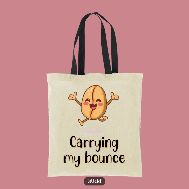 Funny Coffee Bean Leap Tote Bag: Carry Your Spark!
