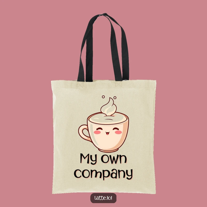 Funny Latte Companion Tote Bag - Cute Coffee Character Carry-All Gift
