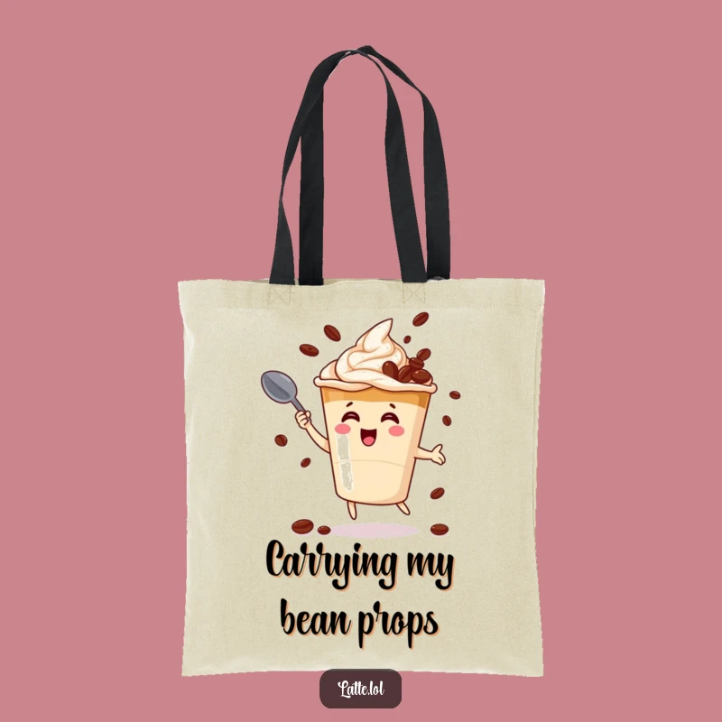 Funny Latte Juggling Tote Bag: Coffee Bean Carry-All - Fun Gift