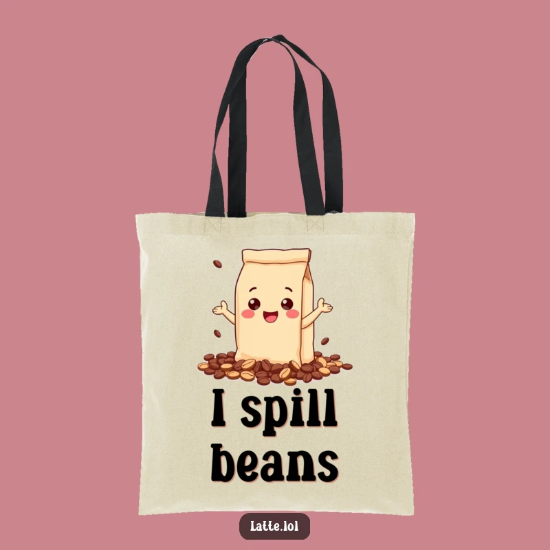 Funny Coffee Bag Tote: Gleeful Spill, Perfect Humorous Carry-All for Coffee Lovers!