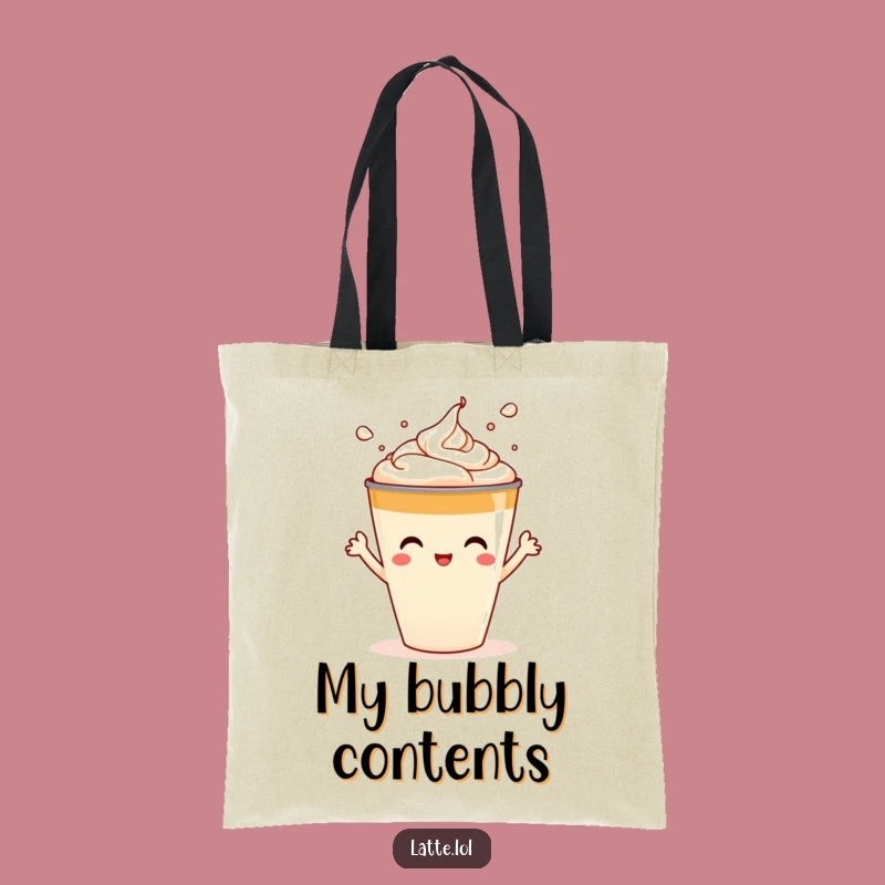 Funny Latte Splash Tote Bag - Playful Art Carry-All