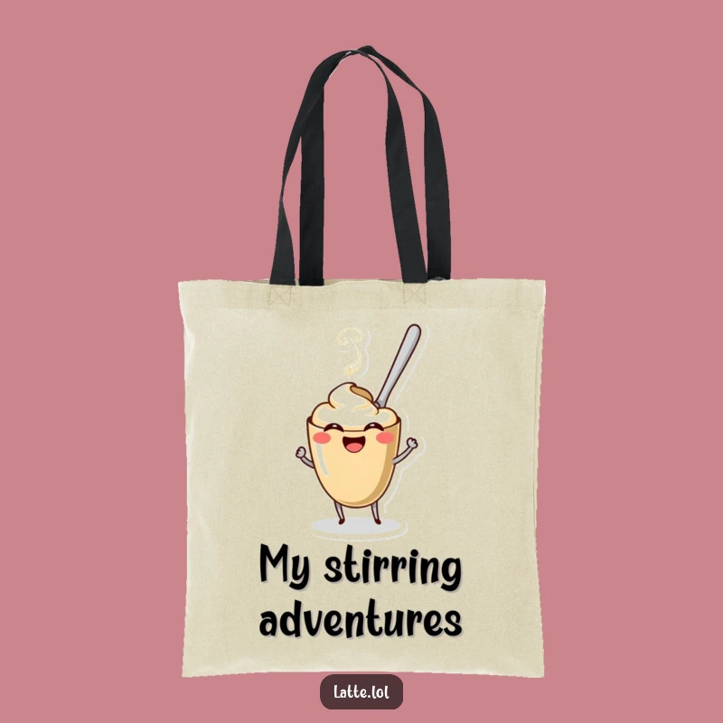 Funny Coffee Spoon Latte Tote Bag - Practical Character, Whimsical Funny Gift